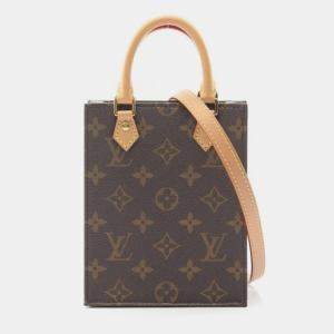 Pre Owned Louis Vuitton Petite Sac Plat Monogram Canvas Shoulder Bag