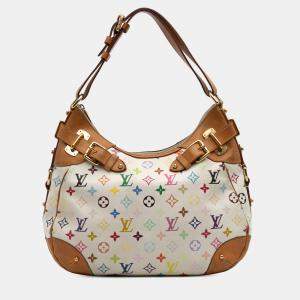 Pre Owned Louis Vuitton White Monogram Multicolore Greta