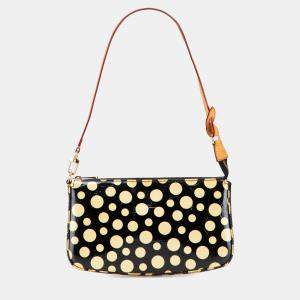 Pre Owned Louis Vuitton Black Yayoi Kusama Monogram Vernis Dots Infinity Pochette Accessoires