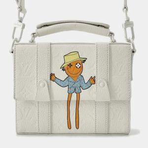 مملوكة مسبقًا Louis Vuitton Flap Soft Trunk Messenger White Taurillon Leather