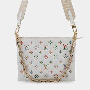 مملوكة مسبقًا Louis Vuitton Coussin Blanc/Pink Monogram Lamb Leather Size Pm