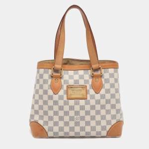 Pre Owned Louis Vuitton Hampstead PM Damier Azur Bag