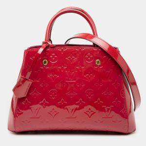 مملوكة مسبقًا Louis Vuitton Red Monogram Vernis Montaigne BB