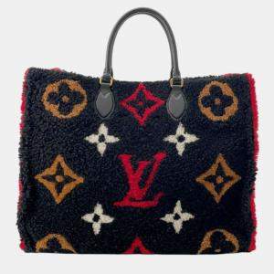 Pre Owned Louis Vuitton Black Monogram Giant Shearling Teddy Onthego GM