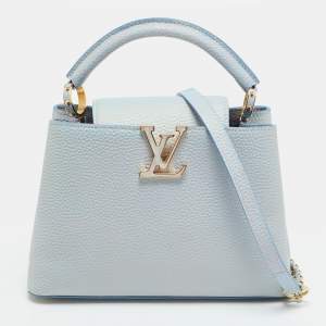 مملوكة مسبقًا Louis Vuitton Capucines BB Blue Iridescent Taurillon Leather Top Handle Bag
