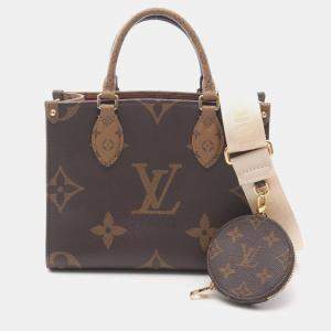 Pre Owned Louis Vuitton OnTheGo PM Reverse Monogram Giant Canvas Tote Bag