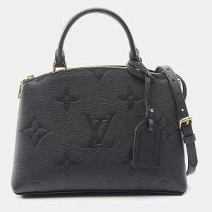 Pre Owned Louis Vuitton Petit Palais PM Black Monogram Empreinte Leather Shoulder Bag