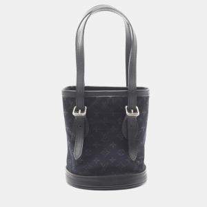 مملوكة مسبقًا Louis Vuitton Bucket Black Monogram Satin Shoulder Bag