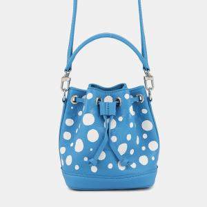 Pre Owned Louis Vuitton Lv Yk Nano Noe Blue/White Monogram Empreinte Leather Infinity Dot