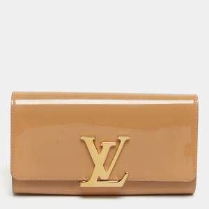 مملوكة مسبقًا Louis Vuitton Louise Beige Patent Leather Clutch