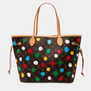 مملوكة مسبقًا Louis Vuitton Brown Yayoi Kusama Monogram Painted Dots Neverfull MM