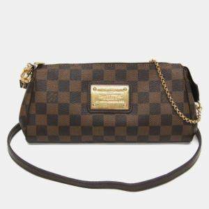 Pre Owned Louis Vuitton Damier Eva Shoulder Bag Brown Ebene