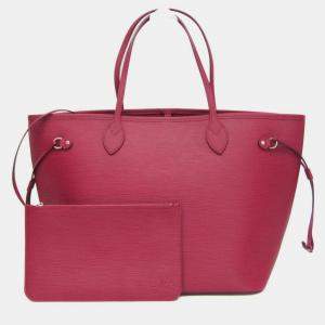 Pre Owned Louis Vuitton Epi Neverfull MM Tote Bag Fuchsia