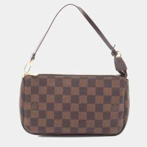 Pre Owned Louis Vuitton Pochette Accessoires Brown Damier Ebene Canvas Pouch Bag