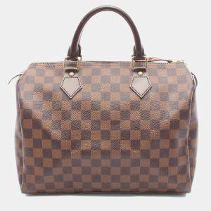 Pre Owned Louis Vuitton Speedy 30 Damier Ebene Coated Canvas Top Handle Bag