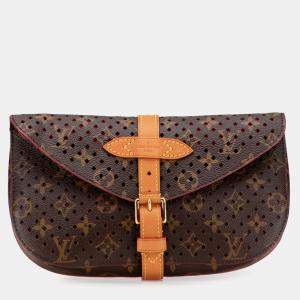Pre Owned Louis Vuitton Brown Monogram Flore Saumur Clutch