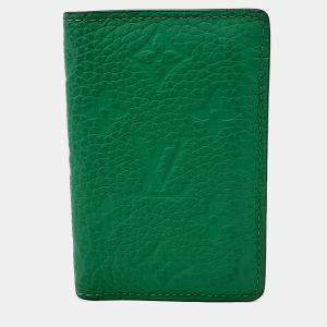 مملوكة مسبقًا Louis Vuitton Green Leather Pocket Organizer