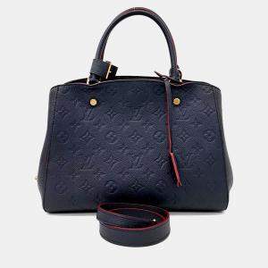Pre Owned Louis Vuitton Navy Blue Leather Empreinte Montaigne MM