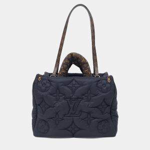 Pre Owned Louis Vuitton Black Brown Canvas and Leather padded jacket On the Go MM