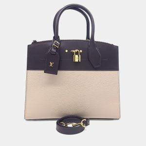 مملوكة مسبقًا Louis Vuitton Beige Brown Leather City Steamer MM