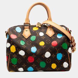 مملوكة مسبقًا Louis Vuitton X Yayoi Kusama Monogram Speedy Bandouliere 25 Handbag/Shoulder Bag Brown Multicolor Leather