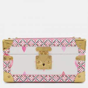 Pre Owned Louis Vuitton Coffret Tresor24 White/Pink Monogram Visor Pool