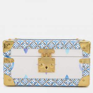 Pre Owned Louis Vuitton Coffret Tresor24 White/Blue Monogram Visor Pool