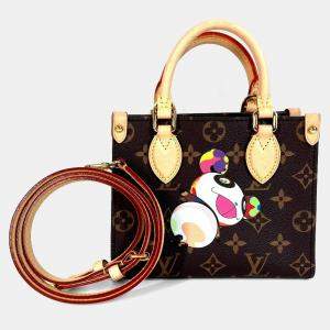 Pre Owned Louis Vuitton Lv X Tm Monogram On The Go Bb Bag Canvas Brown