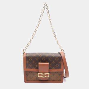 مملوكة مسبقًا Louis Vuitton Dauphine Mm Shoulder Bag Pvc-Coated Canvas And Leather Monogram Reverse Brown