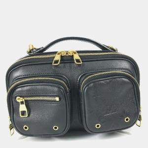 Pre Owned Louis Vuitton Monogram Utility Crossbody Pochette Shoulder Bag In Black Leather