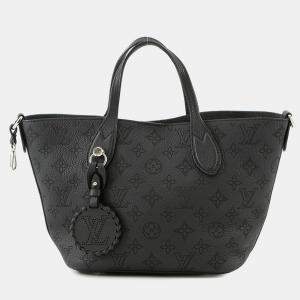 Pre Owned Louis Vuitton Monogram Mahina Blossom Pm Handbag Black