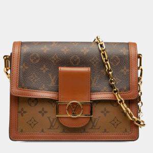 Pre Owned Louis Vuitton Brown Monogram Reverse Dauphine MM