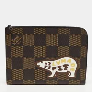 مملوكة مسبقًا Louis Vuitton x Nigo Pochette Jour GM Damier Ebene Giant Canvas Clutch