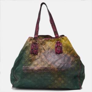 Pre Owned Louis Vuitton Limited Edition Richard Prince Heartbreak Jokes Multicolor Monogram Canvas Bag