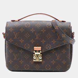 Pre Owned Louis Vuitton Brown Monogram Pochette Metis