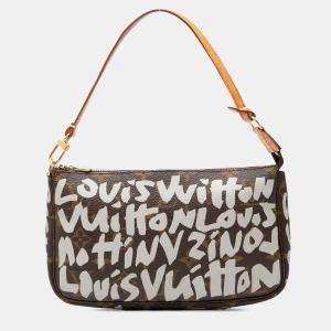 مملوكة مسبقًا Louis Vuitton Brown Stephen Sprouse Monogram Graffiti Pochette Accessoires