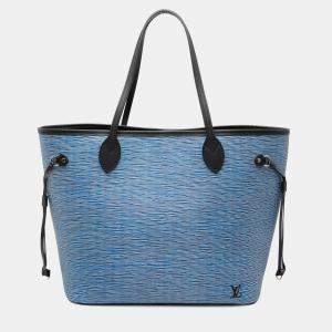 مملوكة مسبقًا Louis Vuitton Black Blue Epi Denim Neverfull MM