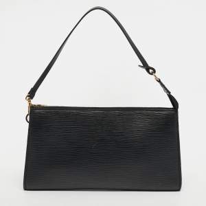 Pre Owned Louis Vuitton Pochette Accessoires Black Epi Leather Bag