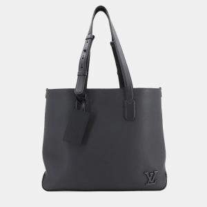 Pre Owned Louis Vuitton Aerogram Fast Line Black Leather Tote Bag