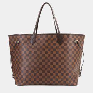 Pre Owned Louis Vuitton Neverfull GM Ebene Cerise Damier Canvas Tote Bag
