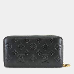 مملوكة مسبقًا Louis Vuitton Zippy Wallet Noir Monogram Lamb Leather Wallet