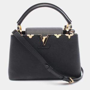 مملوكة مسبقًا Louis Vuitton Capucines Pm Parnassaire Line Noir Handbag Taurillon Leather Black