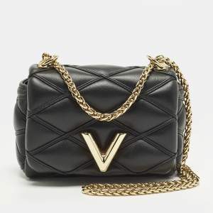 Pre Owned Louis Vuitton Go-14 Pico Black Malletage Leather Crossbody Bag