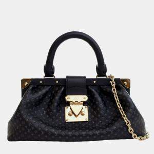 مملوكة مسبقًا Louis Vuitton Black Embossed Calfskin Nanogram Satchel