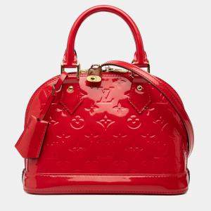 Pre Owned Louis Vuitton Red Monogram Vernis Alma BB