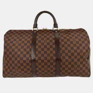 Pre Owned Louis Vuitton Damier Keepall 50 Travel Duffle Handbag