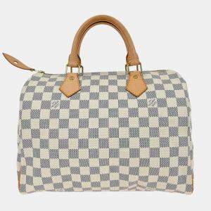 Pre Owned Louis Vuitton Damier Azur Speedy 30 Handbag
