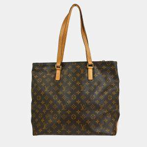 Pre Owned Louis Vuitton Cabas Mezzo Hand Tote Bag Monogram