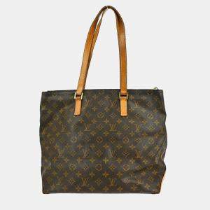 Pre Owned Louis Vuitton Cabas Mezzo Hand Tote Bag Monogram