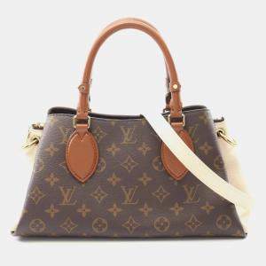 Pre Owned Louis Vuitton Vendome Bb Handbag Coated Canvas And Leather Monogram Brown White